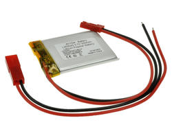 Rechargeable battery; Li-Po; 303040; 3,7V; 320mAh; 3x30x40mm; PCM protection; connector + socket 2,54*2pins; AKYGA; RoHS