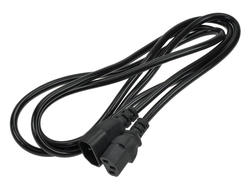 Cable; extension cord; AK-PC-03A; IEC C13 IBM straight socket; IEC C14 IBM straight plug; 1,8m; black; 3 cores; 0,50mm2; Akyga; PVC; round; stranded; CCA; RoHS