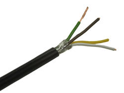 Wire; data transmission; Technotronik; LIYCY; 4x0,14mm2; stranded; Cu; black; PVC; round; shielded; 300V; 200m reel; Technokabel; RoHS