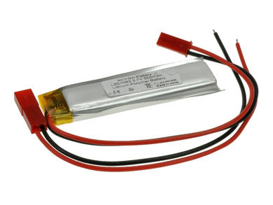 Rechargeable battery; Li-Po; 601663; 3,7V; 500mAh; 6x16x63mm; PCM protection; connector + socket 2,54*2pins; AKYGA; RoHS