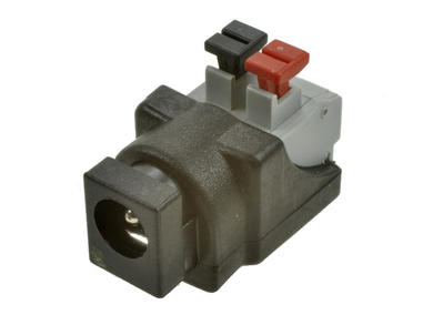 Socket; 2,1mm; DC power; 5,5mm; GDC21-55T2; straight; for panel; crimped; plastic; RoHS