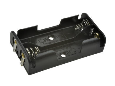 Battery holder; BC203; 2xR6(AA); for soldering; container; black; R6 AA