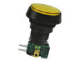 Przełącznik; przyciskowy; 910-2-10-1C2 YELLOW 12V LED; ON-(ON); żółty; podświetlenie LED 12V; żółty; konektory 4,8x0,8mm; 2 pozycje; 10A; 250V AC; 25mm; 56mm; Highly