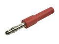 Connecting plug; Amass; 26.455.1; (M/F) banana plug 4mm / banana socket 2mm; red; 51,5mm; 10A; 60V; nickel plated brass; PA; RoHS; 6.207