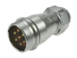 Plug; WF28J7ZE1; 7 ways; solder; 2,5mm2; 10,5-12,5mm; WF28; for cable; IP67; 25A; 500V; Weipu; RoHS