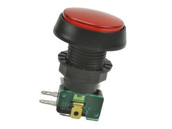Switch; push button; 910-2-10-1C2 RED 12V LED; ON-(ON); red; LED 12V backlight; red; 4,8x0,8mm connectors; 2 positions; 10A; 250V AC; 25mm; 56mm; Highly