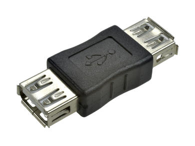 Adapter socket / socket; USB A; A-USB_A G/G; USB type A; black; straight; plastic