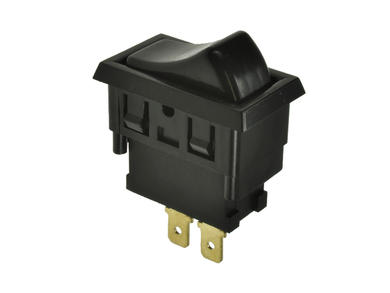 Switch; rocker; ASW06-101; ON-OFF; 1 way; black; no backlight; bistable; 4,8x0,8mm connectors; 11,6x28,3mm; 2 positions; 20A; 12V DC