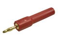Connecting plug; Amass; 26.452.1; (M/F) banana plug 2mm / banana socket 4mm; red; 44,5mm; 36A; 60V; gold plated brass; PA; RoHS; 6.206