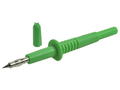 Test probe; 20.157.4; green; 4mm; pluggable (4mm banana socket); 32A; 1000V; 104,5mm; safe; nickel plated brass; PA; Amass; RoHS; 4.401