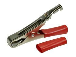 Crocodile clip; 27.211.1; red; 101,5mm; crimped; 50A; nickel plated steel; Amass; RoHS