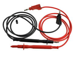 Test leads; 4119-F4-100; for multimeter; 4mm; 1m; silicon; 1mm2; black & red; 20A; 70V; nickel plated brass; Elektro-PJP