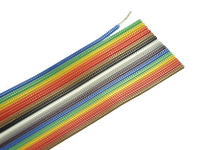 Wire; flat; płaski AWG28/16; 16x0,09mm2; 0,09mm2; multicolor; PVC; tape; core spacing 1,27mm; max +105°C; 50V; 30,5m spool; RoHS