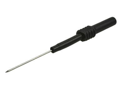 Test probe; 20.162.2; black; 1mm; pluggable (4mm banana socket); 10A; 60V; 93mm; flexible; stainless steel; PA; Amass; RoHS