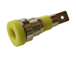Banana socket; 4mm; 24.241.3; yellow; 4,8mm connector; 28mm; 24A; 60V; zinc plated brass; PA; Amass; RoHS