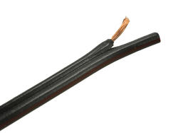 Wire; speaker; TLYp; 2x0,22mm2; stranded; Cu; black; PVC; flat; 50V; 100m spool; Mercor; RoHS