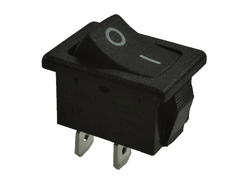 Switch; rocker; MR2-110-C5-BB6NWC; ON-OFF; 1 way; black; no backlight; bistable; 4,8x0,8mm connectors; 13x19,2mm; 2 positions; 12A; 250V AC; Canal