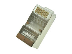 Plug; RJ45 8p8c; RJ(8p) cat 6; for cable; straight; shielded; round strand cable; silver; latch; RoHS