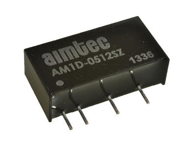 Power Inverter; AM1D-0512SZ; DC/DC converter; 5V (4,5÷5,5)V; DC; 12V; DC; 83mA; 1W; insulated; 1kV; SIL7; through hole (THT); Aimtec; RoHS
