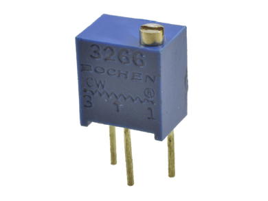 Potentiometer; mounting; helitrim; vertical; multi turns; 3266W-501; 500ohm; linear; 10%; 0,25W; through-hole (THT); cermet; 3266; Bochen; RoHS