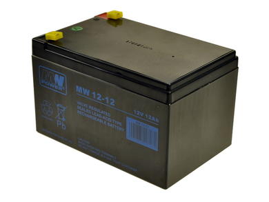 Rechargeable battery; lead-acid; maintenance-free; MW 12-12; 12V; 12Ah; 151x98x94(100)mm; connector 4,8 mm; MW POWER; 3,92kg; 6÷9 years