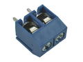 Terminal block; XY306A-02P 5.0mm; AK306; 2 ways; R=5,00mm; 10mm; 17,5A; 250V; through hole; straight; square hole; cross screw; screw; horizontal; 1,5mm2; blue; Xinya; RoHS