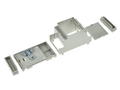 Enclosure; DIN rail mounting; D3MG; ABS; 53,3mm; 90,2mm; 57,5mm; light gray; snap; Gainta; RoHS; no gasket