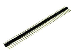 Pin header; pin; PLS40S-12; 2,54mm; black; 1x40; straight; 2,5mm; 3/6,1mm; through hole; gold plated; RoHS