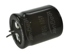 Capacitor; SNAP-IN; electrolytic; 150uF; 450V; LHS; LHS2W151M2530; 20%; fi 25x30mm; 10mm; through-hole (THT); bulk; -25...+105°C; 2000h; Leaguer; RoHS