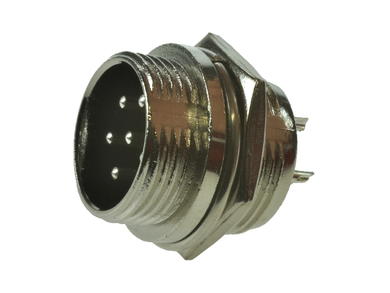 Plug; microphone; NC/6p-517; 6 ways; for panel; 16mm; solder; 4A; 125V; IP55