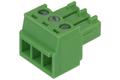 Terminal block; 15EGTK-3.81-03P; 3 ways; R=3,81mm; 15,4mm; 8A; 125V; for cable; angled 90°; square hole; slot screw; screw; vertical; 1,5mm2; green; Golten; RoHS