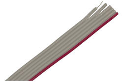 Wire; flat; płaski AWG28/6; 6x0,09mm2; 0,09mm2; gray; PVC; tape; core spacing 1,27mm; max +105°C; 300V; 30,5m spool; RoHS