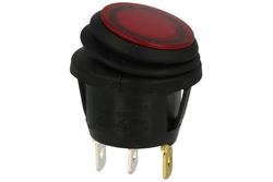 Switch; rocker; R13-112B8W-02-BRNN-0A-N2; ON-OFF; 1 way; red; neon bulb 250V backlight; red; bistable; 4,8x0,8mm connectors; 20mm; 2 positions; 10A; 250V AC; SCI