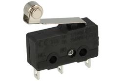 Microswitch; SS0505A; lever with roller; 16mm; 1NO+1NC common pin; snap action; solder; 3A; 250V; Highly; RoHS