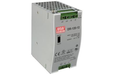 Power Supply; DIN Rail; DR-120-12; 12V DC; 10A; 120W; LED indicator; Mean Well