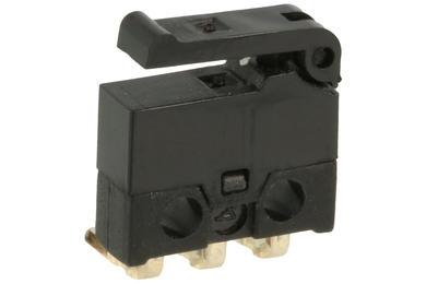 Mikroprzełącznik; SSM-001R-L2; dźwignia symulująca rolkę; 6,3mm; 1NO+1NC wspólny pin; szybkie; przewlekany (THT); kątowy 90°; 0,5A; 30V; IP40; Canal; RoHS