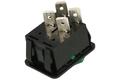 Switch; rocker; C1353ABBG3; ON-OFF; 2 ways; green; neon bulb 250V backlight; green; bistable; 6,3x0,8mm connectors; 22x30mm; 2 positions; 16A; 250V AC; Bulgin