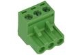 Terminal block; 2ESDV-03P; 3 ways; R=5,08mm; 18mm; 15A; 300V; for cable; angled 90°; square hole; slot screw; screw; vertical; 0,2÷2,5mm2; green; Dinkle; RoHS