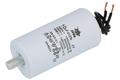 Capacitor; motor; C61-450VAC-10uF 5%; 10uF; 450V AC; fi 35x68mm; with cables; screw without nut; RoHS