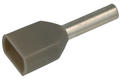 Cord end terminal; 8mm; double ferrule; insulated; KRID075W08; grey; straight; for cable; 0,75mm2; crimped; 1 way