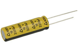 Kondensator; niskoimpedancyjny; elektrolityczny; 2200uF; 16V; NXH16VB2200 M10x33; fi 10x33mm; 5mm; przewlekany (THT); luzem; Samyoung; RoHS