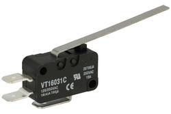 Mikroprzełącznik; VT1603-1C; dźwignia; 54,1mm; 1NO+1NC wspólny pin; szybkie; konektory 6,3mm; 16A; 250V; Highly; RoHS