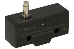 Microswitch; Z-15GS-B; without lever; pin plunger; 13,2mm; 1NO+1NC common pin; snap action; screw; 15A; 250V; Howo