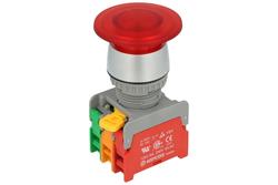 Switch; safety; push button; EBL22-1-O/C-R; ON-(OFF)+OFF-(ON); mushroom; 2 ways; red; backlight without light source; momentary; screw; 3A; 230V AC; Auspicious