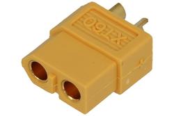 Socket; DC power; XT60-F; 2 ways; straight; yellow; solder; 60A; 500V; polyamide (PA); brass; Amass; RoHS