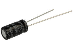Capacitor; electrolytic; 220uF; 16V; RT1; KE 220/16/6x11t; fi 6x11mm; 2,5mm; through-hole (THT); bulk; Leaguer; RoHS