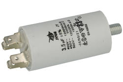 Capacitor; motor; 3,5uF; 450V; fi 30x58mm; 6,3mm connectors; screw without nut; JYC; RoHS