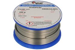 Soldering wire; 2,0mm; reel 0,25kg; LC60/2,00/0,25; lead; Sn60Pb40; Cynel; wire; SW26/3/2.5%; solder tin