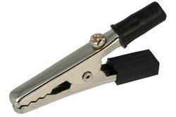 Crocodile clip; 27.719.2; black; 53,5mm; pluggable (4mm banana socket); nickel plated steel; Amass; RoHS