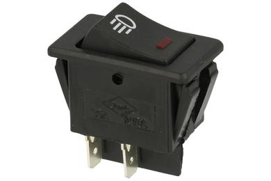 Switch; rocker; ASW-17D; ON-OFF; 2 ways; black; LED 12V backlight; red; bistable; 6,3x0,8mm connectors; 20x34mm; 2 positions; 35A; 12V DC
